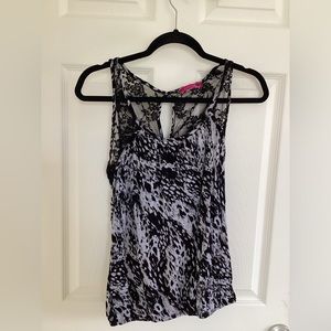 Black & grey tank top with lace